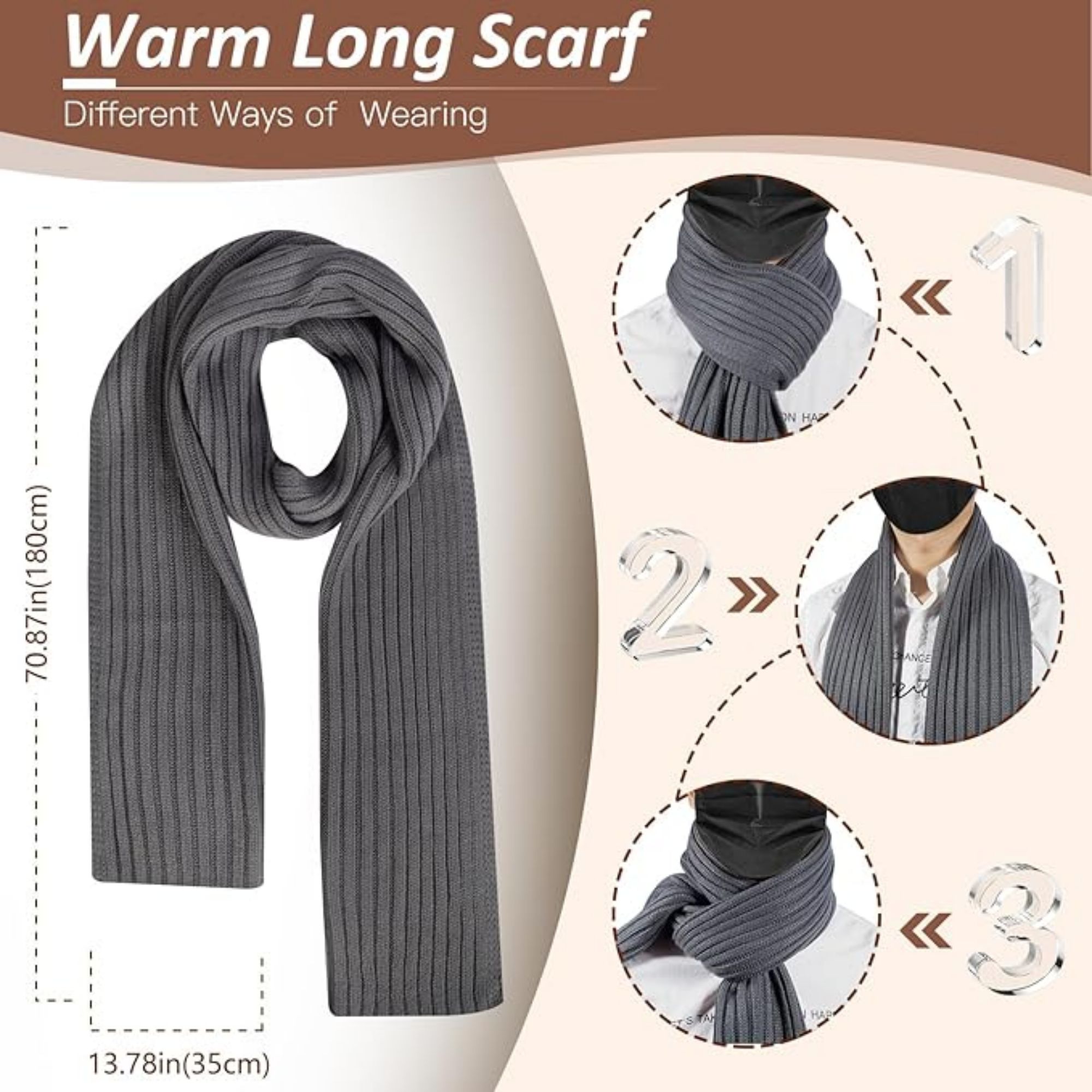 Warm Knit Themal Gloves Long Scarf Set Item No#10854 - Image 5