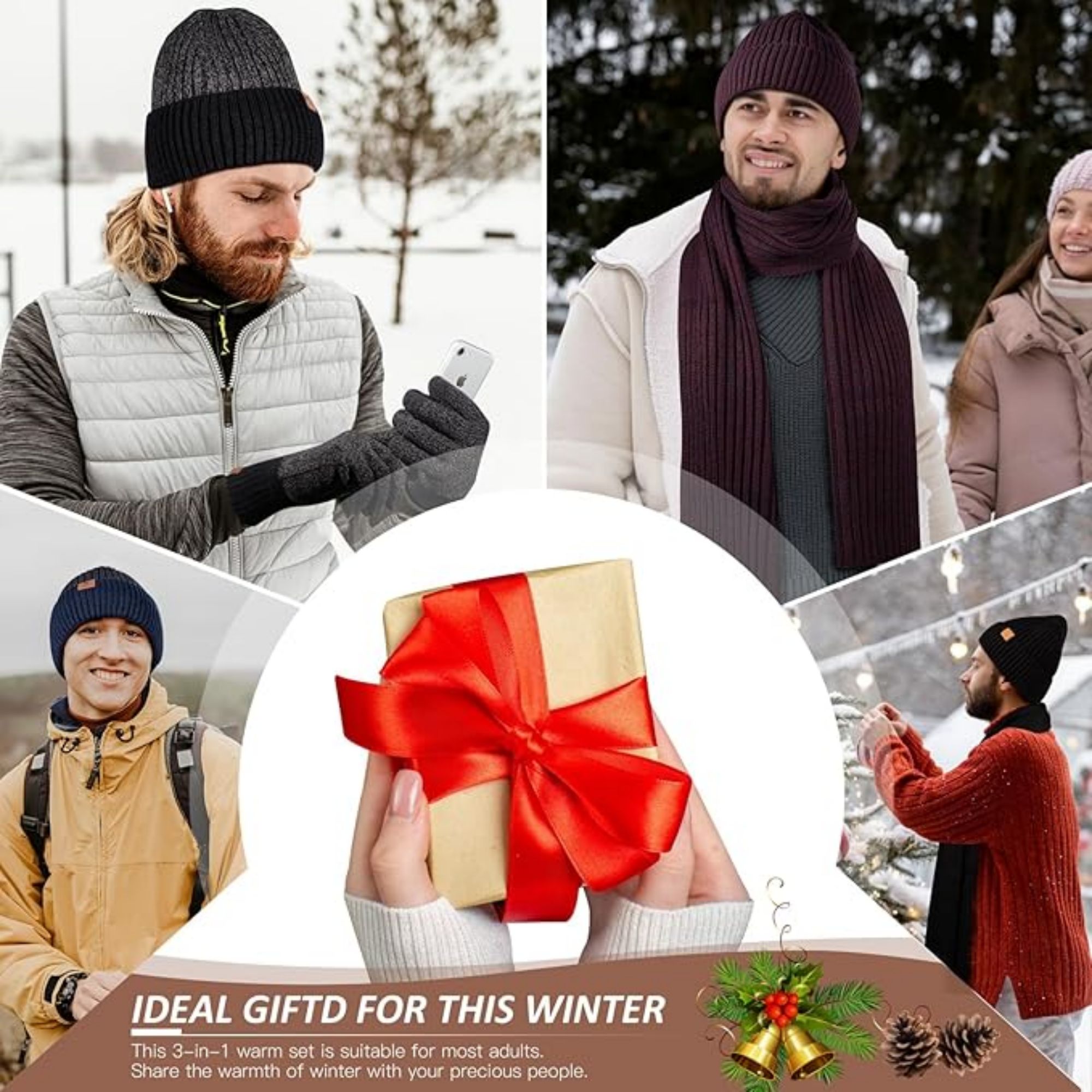 Warm Knit Themal Gloves Long Scarf Set Item No#10854 - Image 6