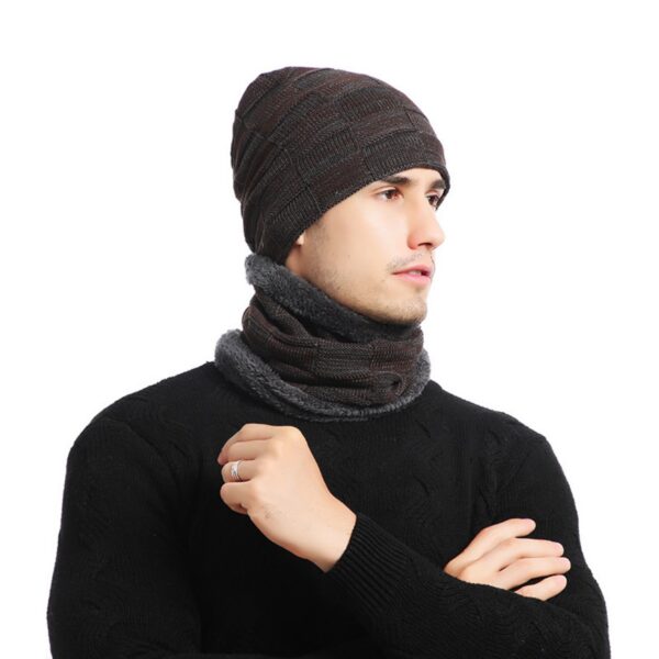 Men'S Knitted Beanie Hat With Scarf Set Item No#10863 - Image 4