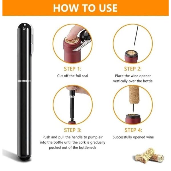 Air Pressure Pump Wine Bottle Opener Item No#10887 - Image 4