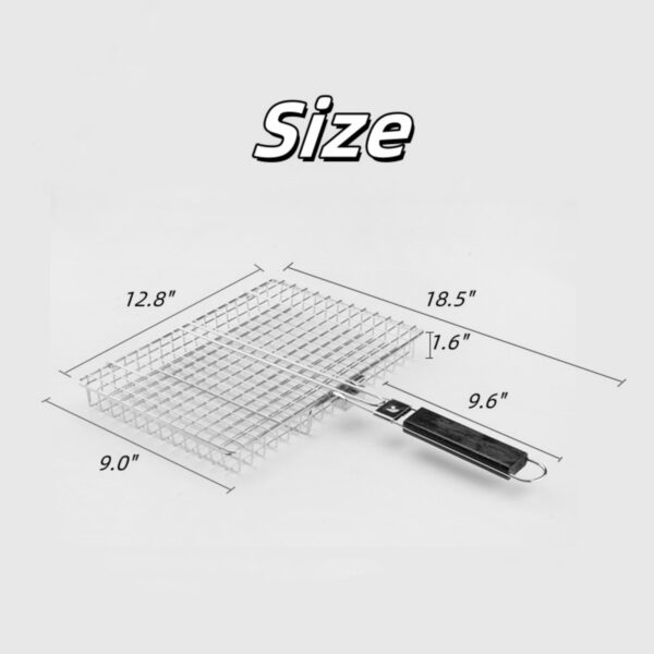 18.3"*12.6"*1.6" Stainless Steel Grill Basket Item No#10896 - Image 3
