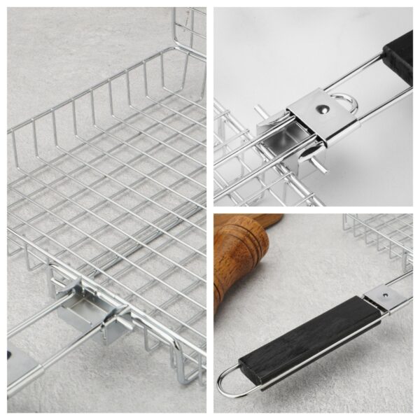 18.3"*12.6"*1.6" Stainless Steel Grill Basket Item No#10896 - Image 4
