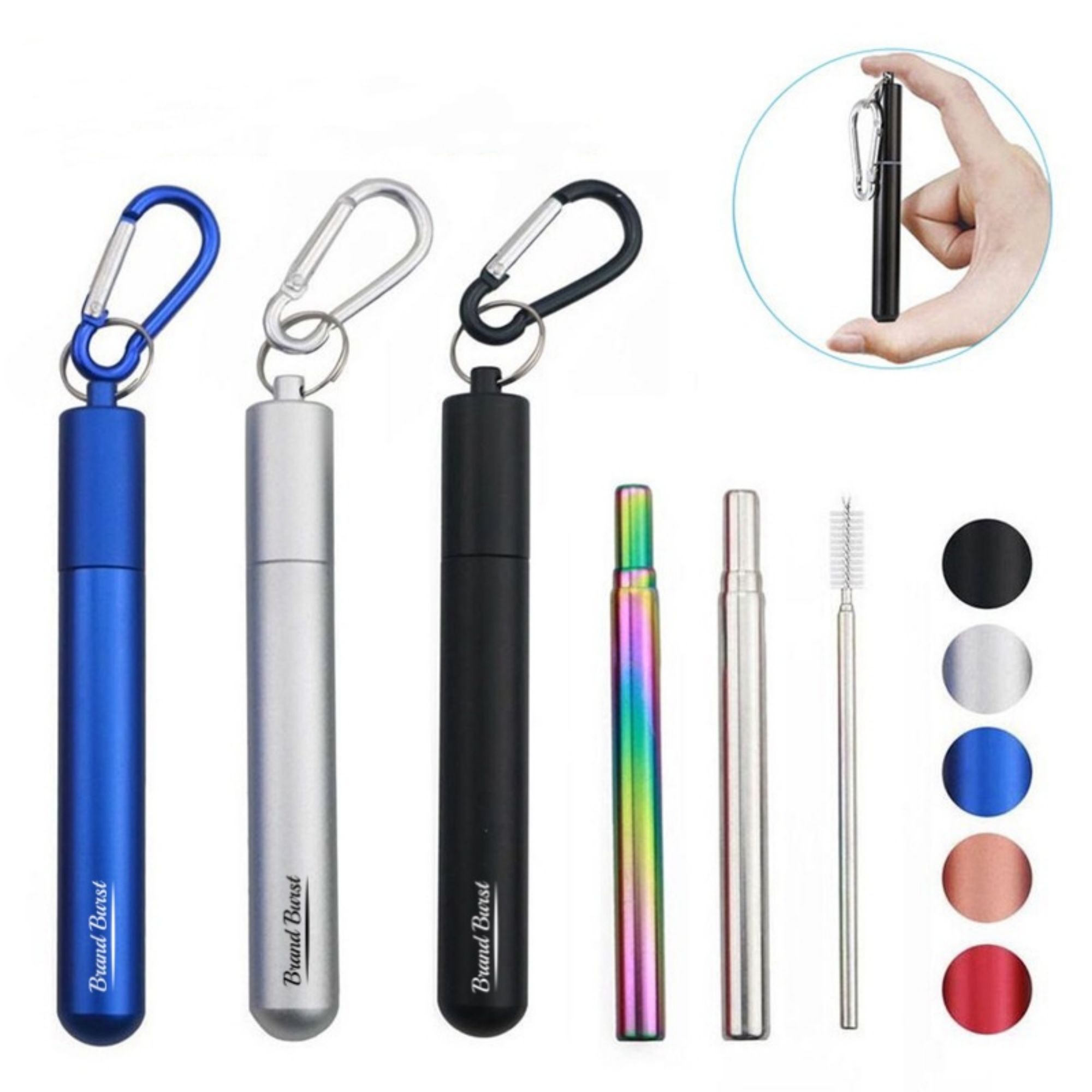 Collapsible Stainless Steel Drinking Straws Item No#10964