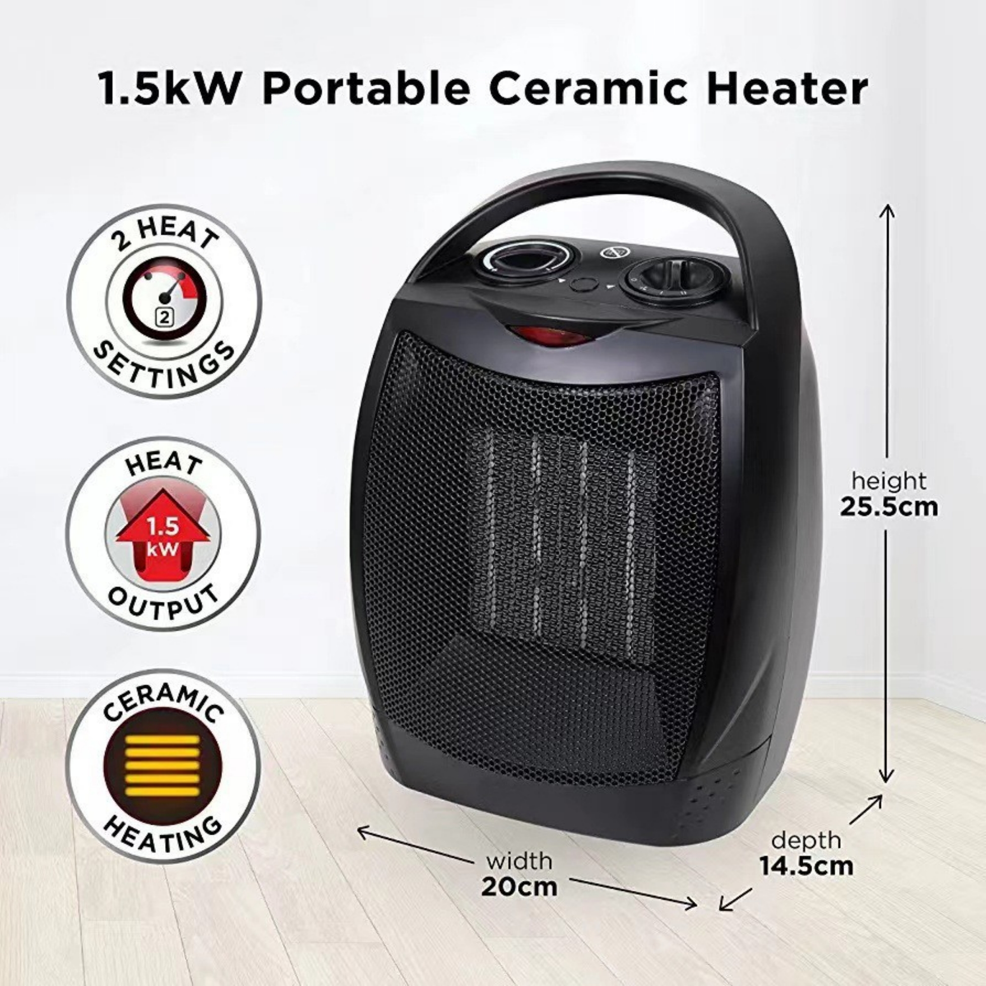 Portable Electric Heater Fan Item No#11384 - Image 3
