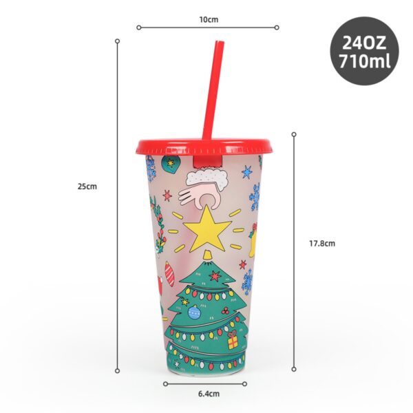24 Oz Reusable Plastic Cold Drink Cups With Lids And Straws Item No#11407 - Image 3
