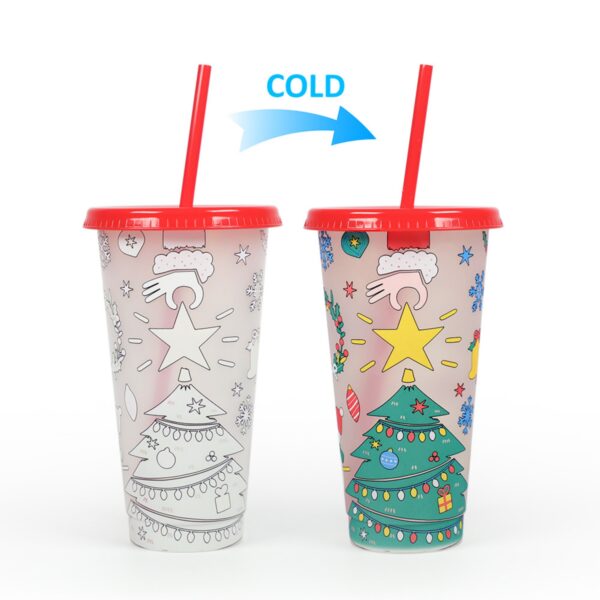 24 Oz Reusable Plastic Cold Drink Cups With Lids And Straws Item No#11407 - Image 4
