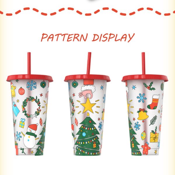 24 Oz Reusable Plastic Cold Drink Cups With Lids And Straws Item No#11407 - Image 5