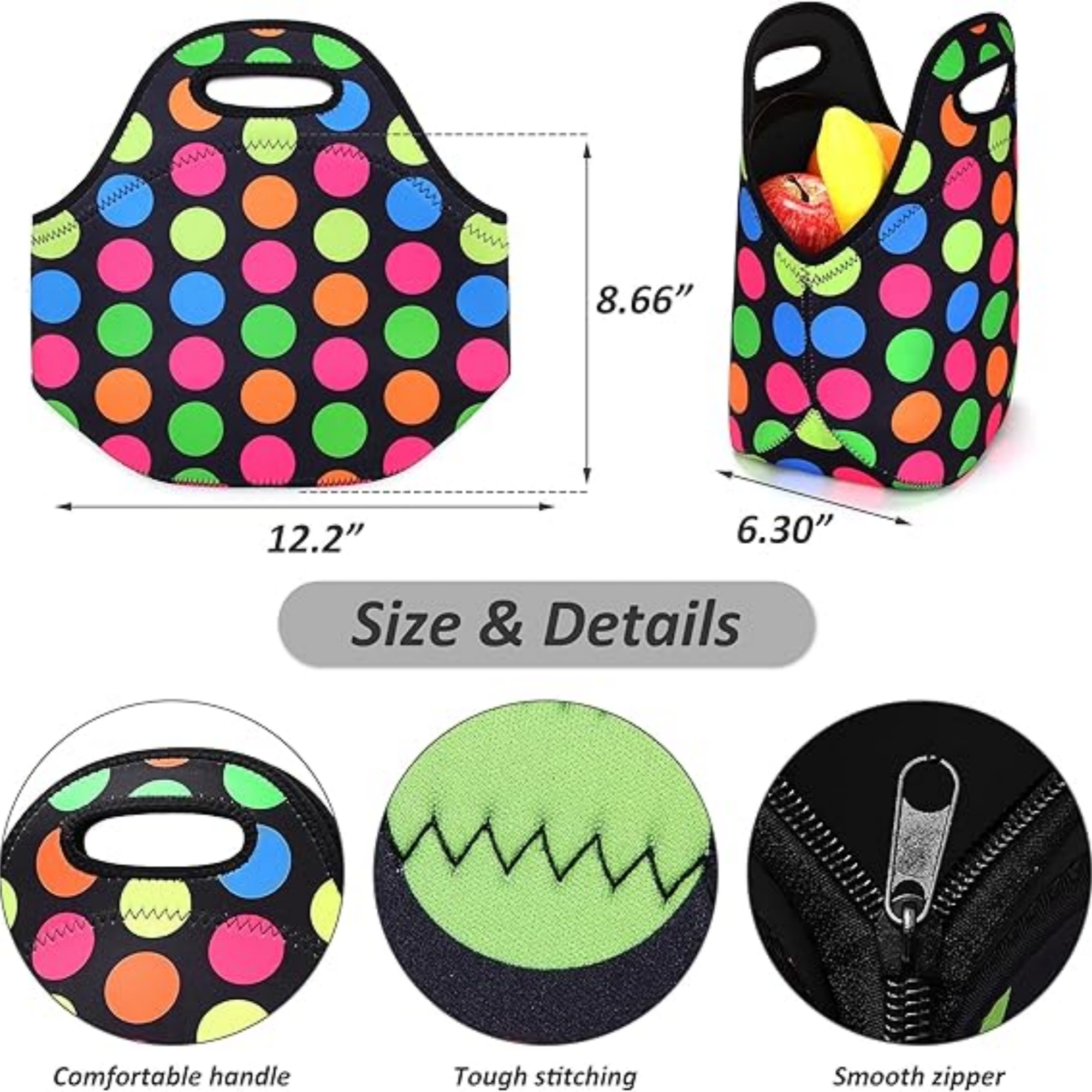 Insulated Neoprene Lunch Bag Item No#11458 - Image 3