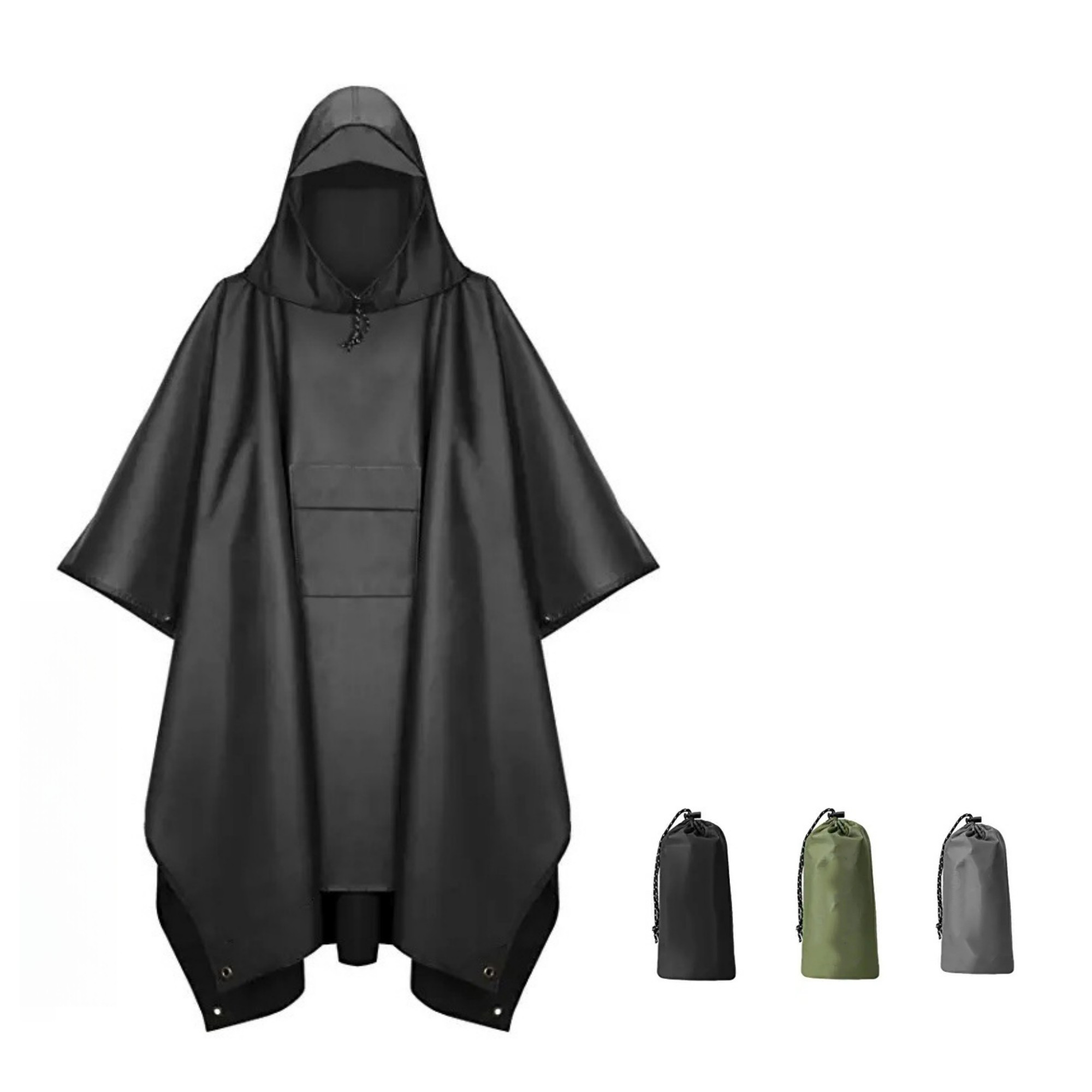 Hooded Rain Poncho With Pocket Item No#11594 - Image 2