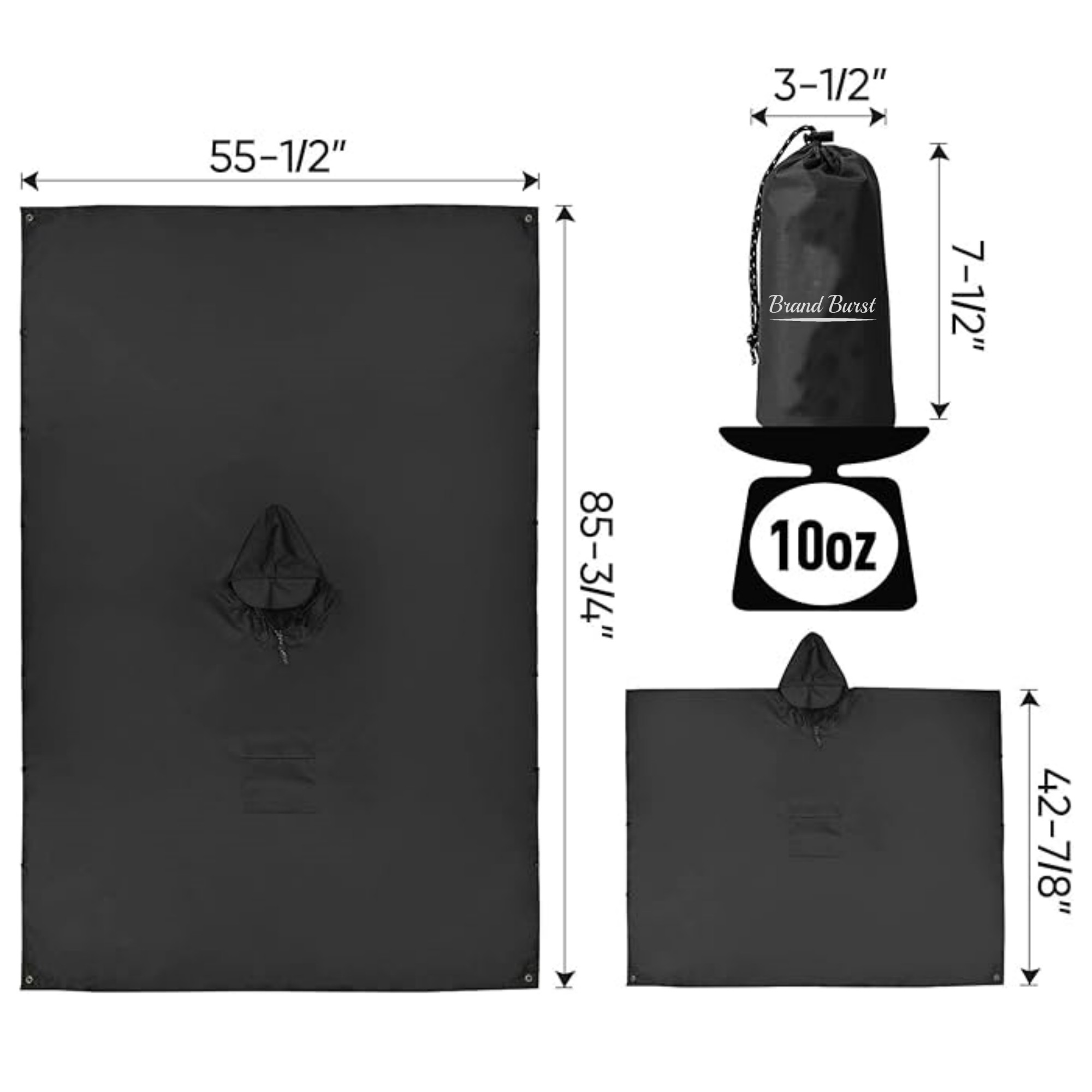 Hooded Rain Poncho With Pocket Item No#11594 - Image 3