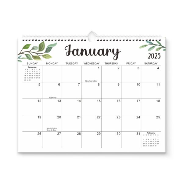 18 Months 14.8"*11.5" Leaves Wall Calendar From Jan 2025 To June 2026 Item No#12050