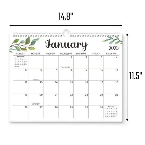 18 Months 14.8"*11.5" Leaves Wall Calendar From Jan 2025 To June 2026 Item No#12050 - Image 3