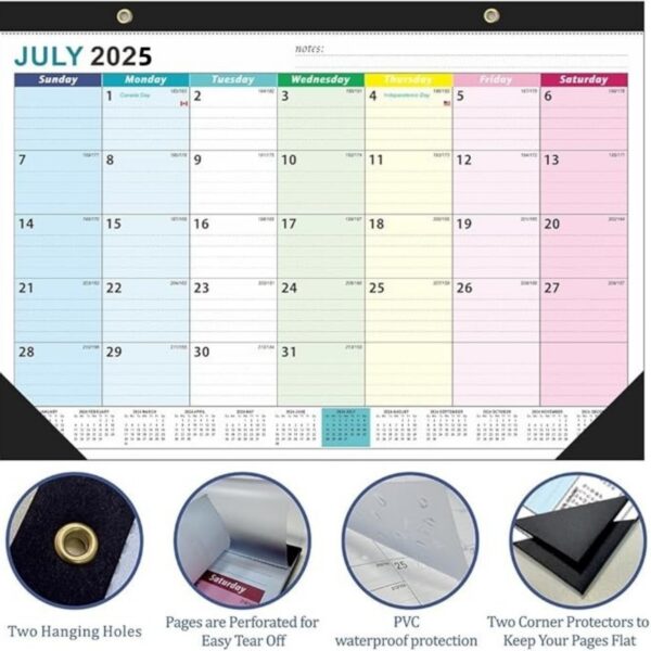 18 Months 17"*12" Wall Calendar From Jan 2025 To June 2026 Item No#12059 - Image 3