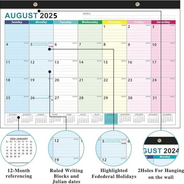 18 Months 17"*12" Wall Calendar From Jan 2025 To June 2026 Item No#12059 - Image 4