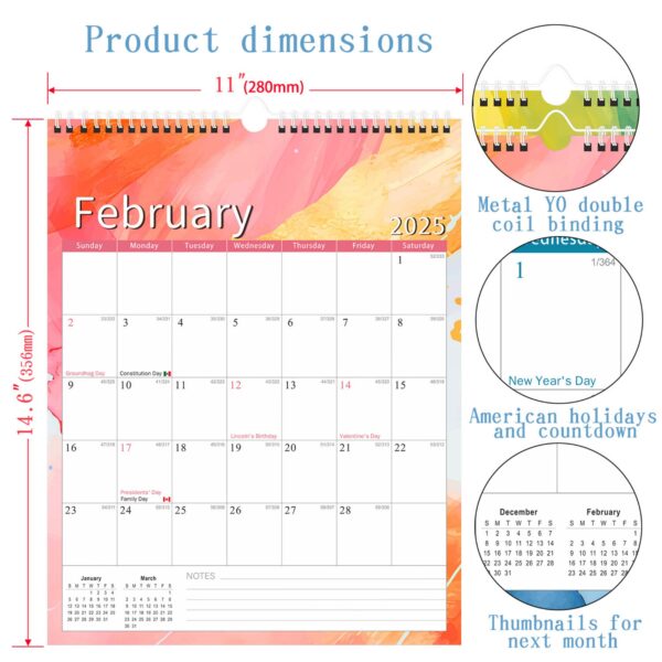 18 Months 14"*11" Wall Calendar From Jan 2025 To June 2026 Item No#12067 - Image 3