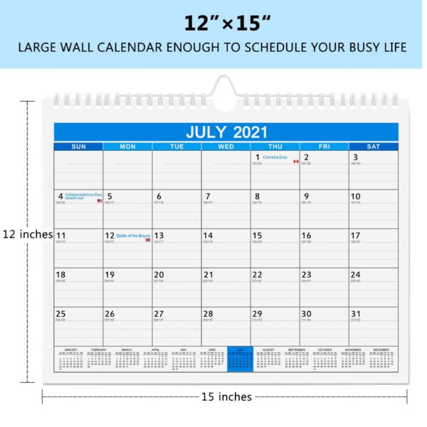 18 Months 15"*12" Wall Calendar From Jan 2025 To June 2026 Item No#12069 - Image 2