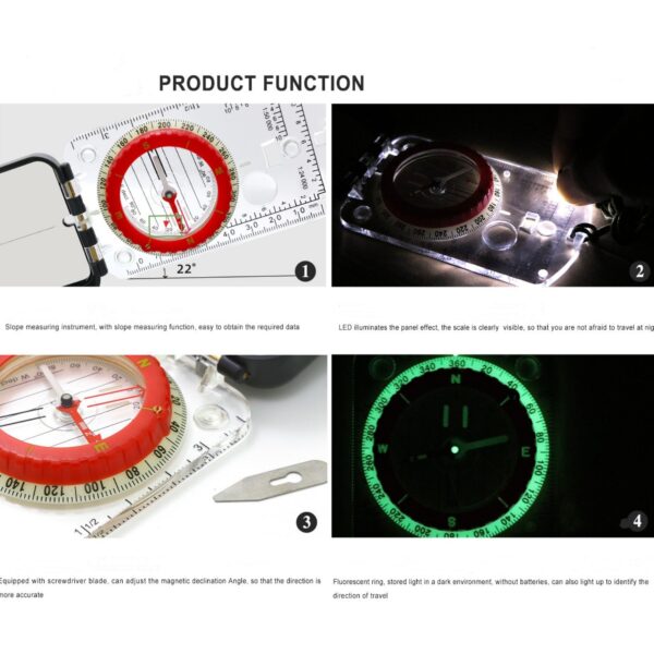 Sighting Mirror Compass With LED light Item No#12082 - Image 6