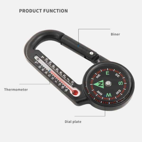 Ball Compass And Thermometer Carabiner Item No#12093 - Image 4
