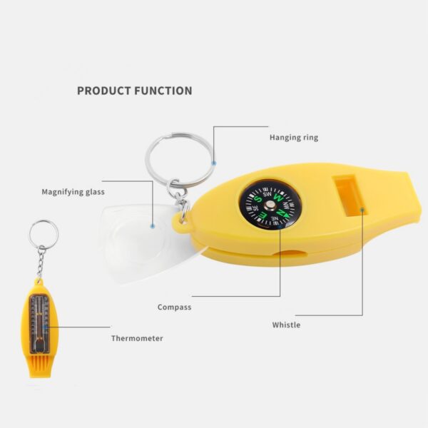 4-In-1 Portable Outdoor Multifunctional Compass Whistle Item No#12094 - Image 4