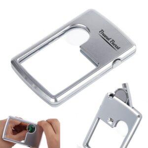 Silver Tone Square Double Mglass Led Illuminated Magnifying Glass Item No#12122