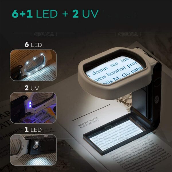 10X 25X Magnifying Glass With Light And Stand Item No#12131 - Image 4