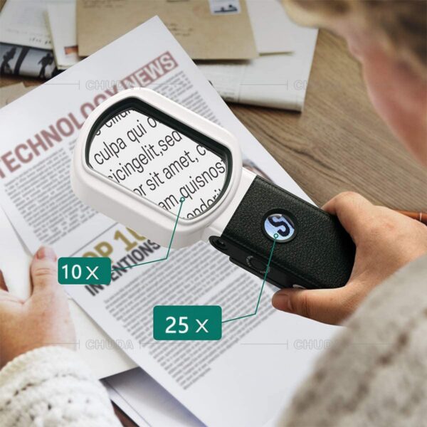 10X 25X Magnifying Glass With Light And Stand Item No#12131 - Image 5