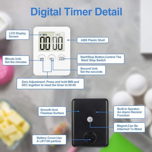 Digital Timer With An Alarm Remind Item No#12146 - Image 5