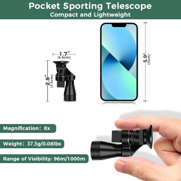 8X20 Mini Pocket Zoom Monocular Telescope Item No#12155 - Image 3