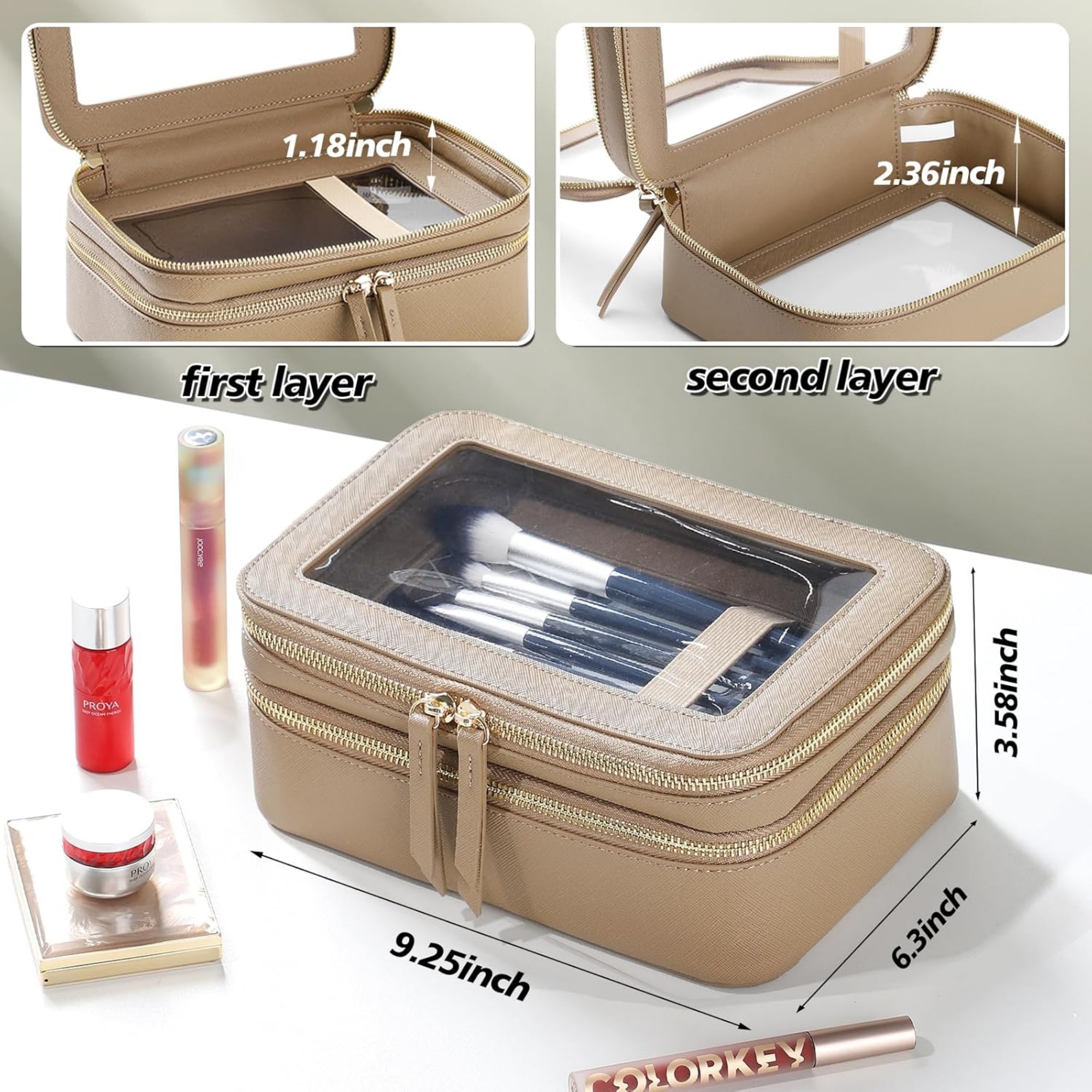 Double Layer Clear Makeup Bags Item No#12167 - Image 3