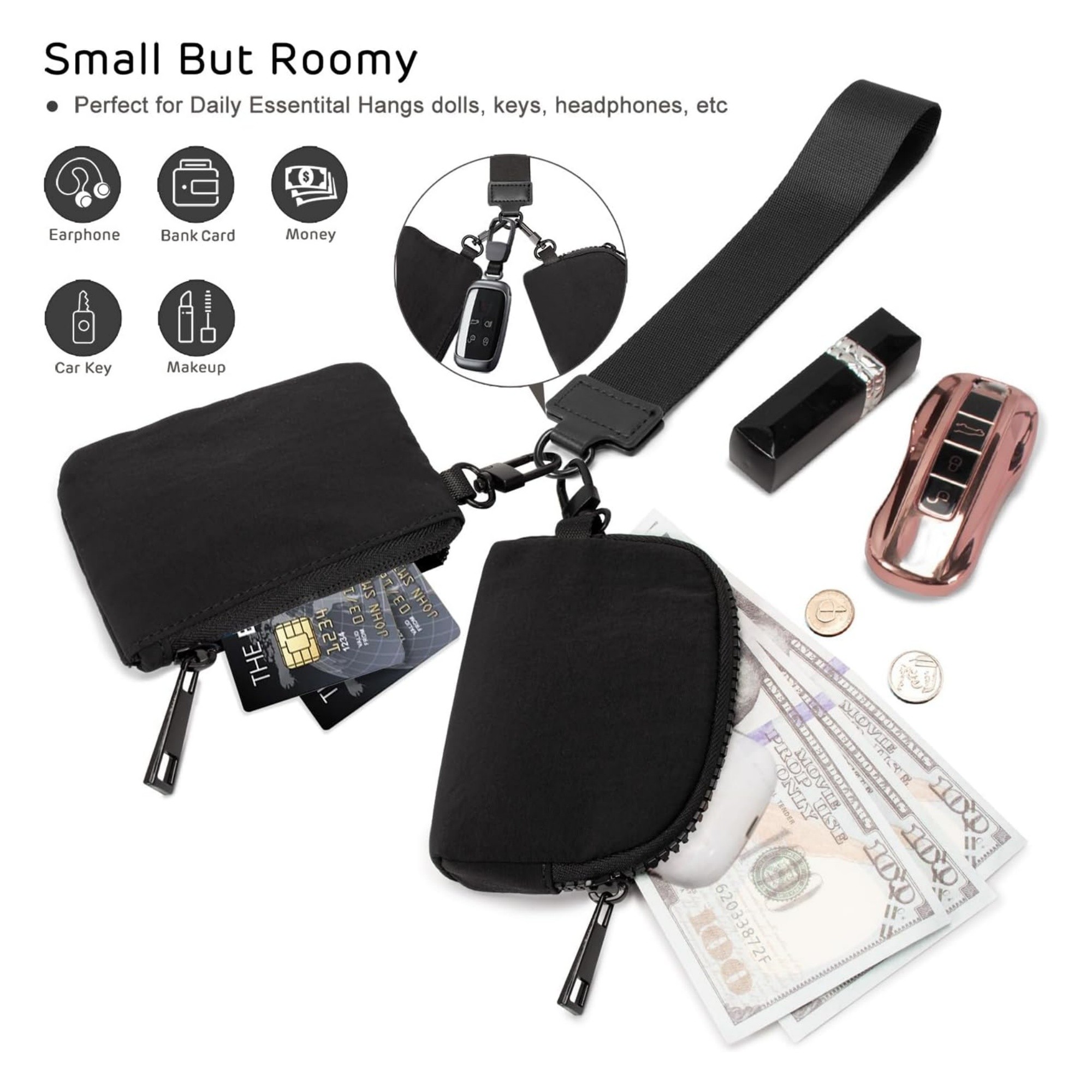 Mini Zip Around Keychain Wristlet Wallets Item No#12171 - Image 5