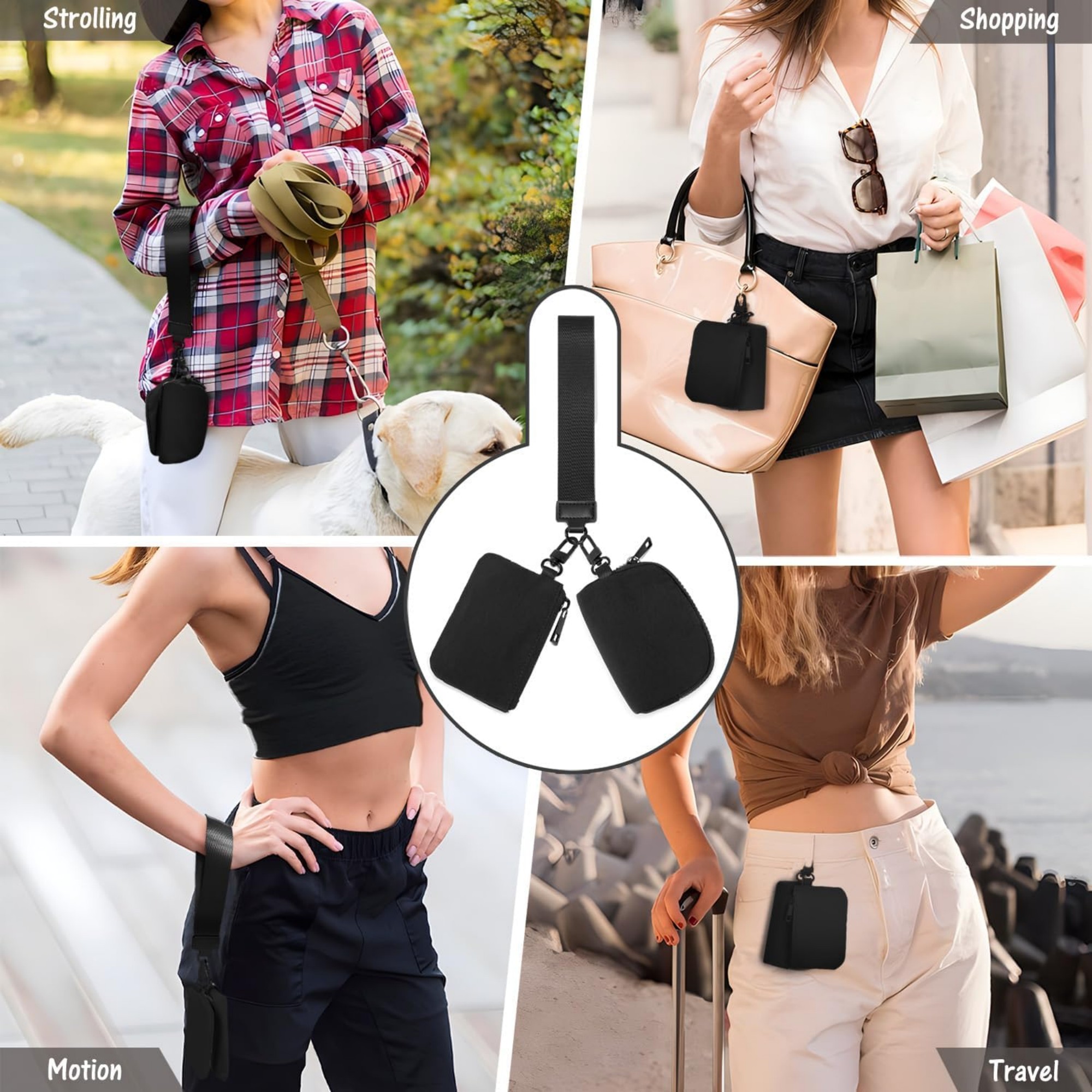 Mini Zip Around Keychain Wristlet Wallets Item No#12171 - Image 6