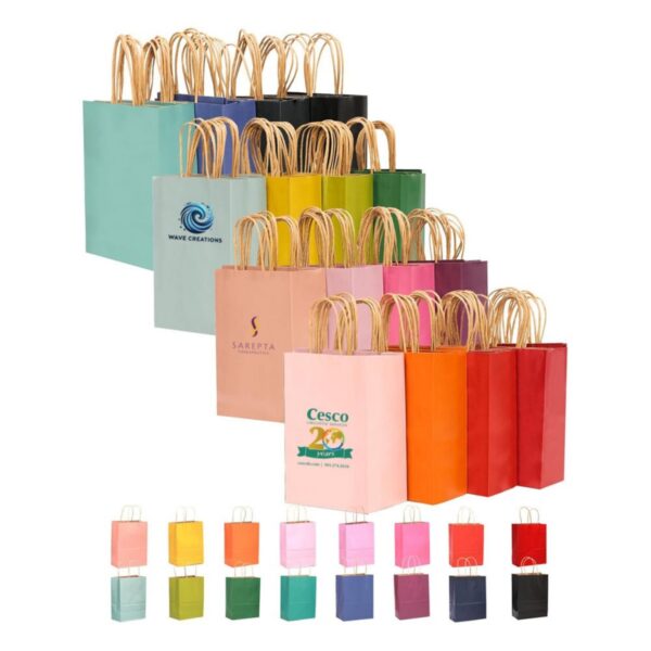 Solid Color Paper Bags With Handles Item No#12179