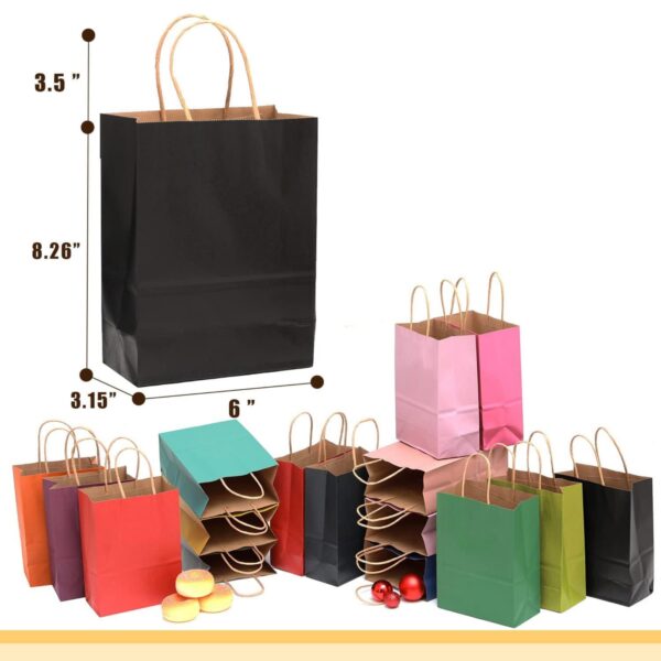Solid Color Paper Bags With Handles Item No#12179 - Image 3