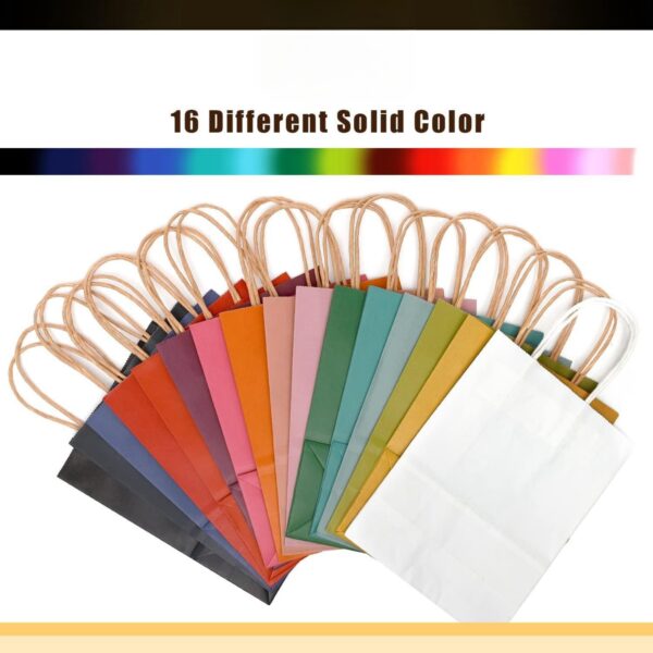 Solid Color Paper Bags With Handles Item No#12179 - Image 4