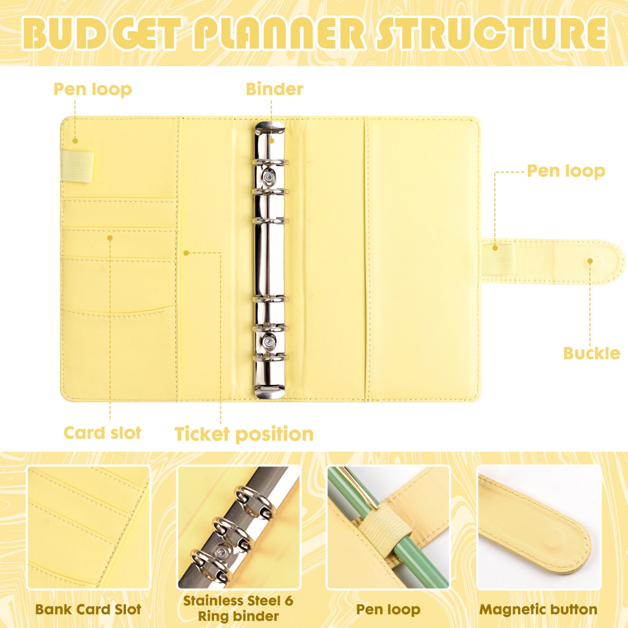 Leather A6 Budget Binder Item No#12200 - Image 4
