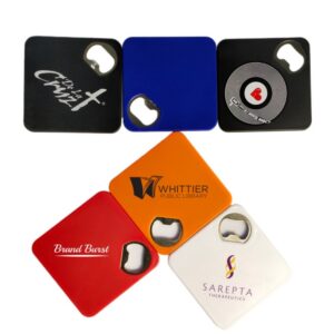Stainless Steel Abs Personalized Bottle Opener Coaster Item No#12213