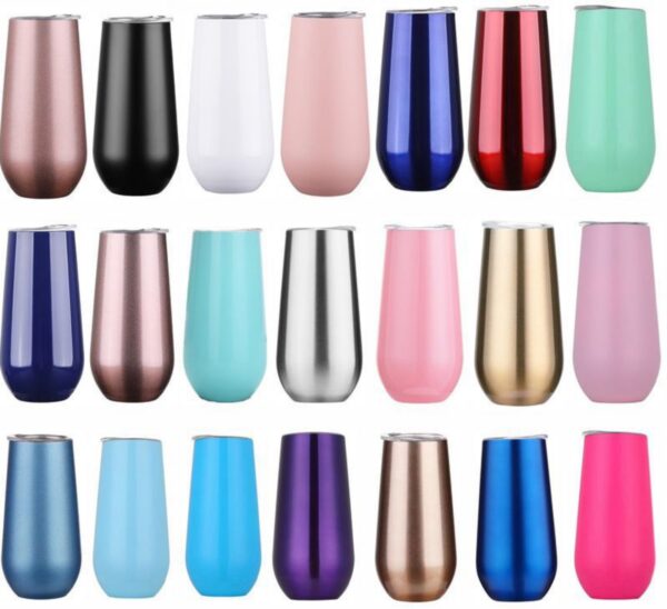 6Oz Stemless Double Insulated Champagne Flute Tumbler With Lid Item No#12233 - Image 2