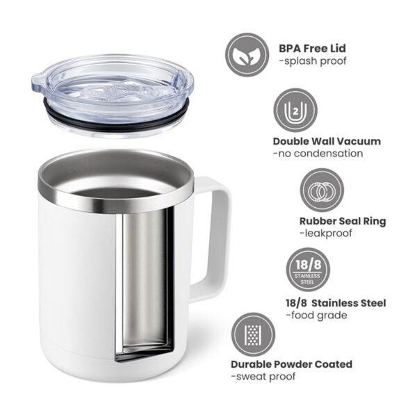 12Oz Coffee Mug With Handle And Sliding Lid Item No#12235 - Image 4