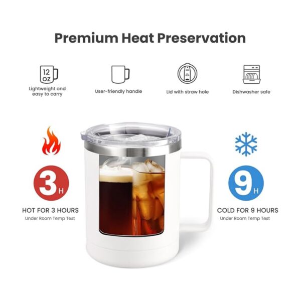 12Oz Coffee Mug With Handle And Sliding Lid Item No#12235 - Image 5