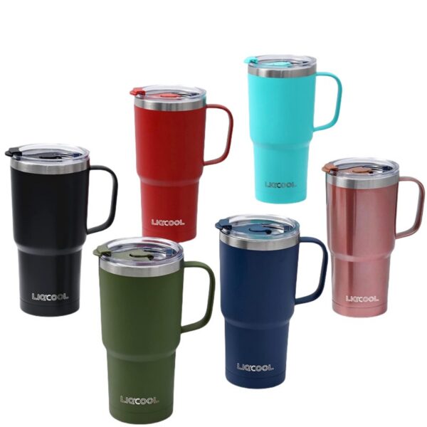 Double Wall Vacuum Stainless Steel Tumbler With Straw And 2 Lids Item No#12236