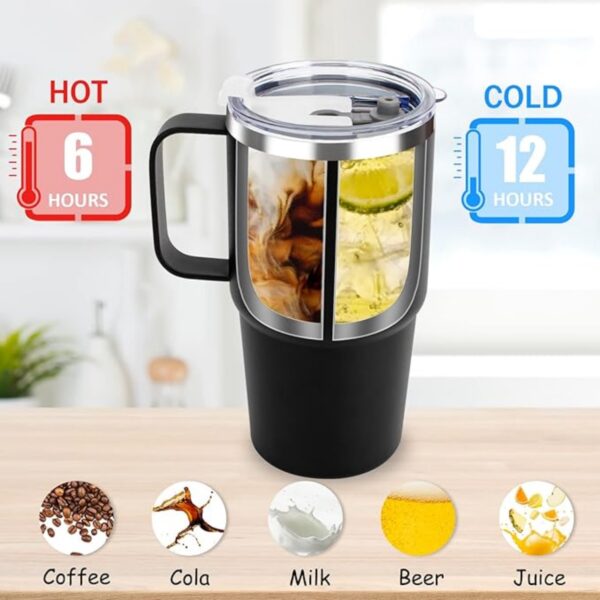 Double Wall Vacuum Stainless Steel Tumbler With Straw And 2 Lids Item No#12236 - Image 4