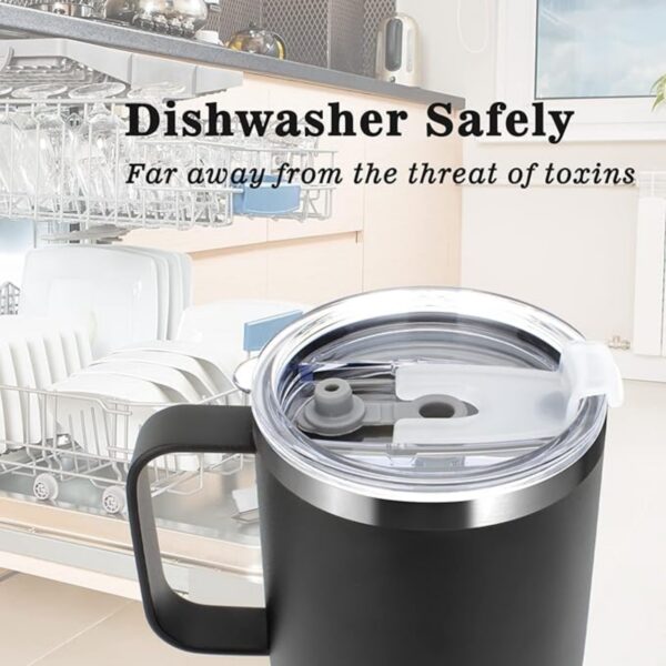 Double Wall Vacuum Stainless Steel Tumbler With Straw And 2 Lids Item No#12236 - Image 5