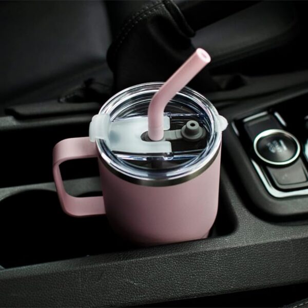 Double Wall Vacuum Stainless Steel Tumbler With Straw And 2 Lids Item No#12236 - Image 6
