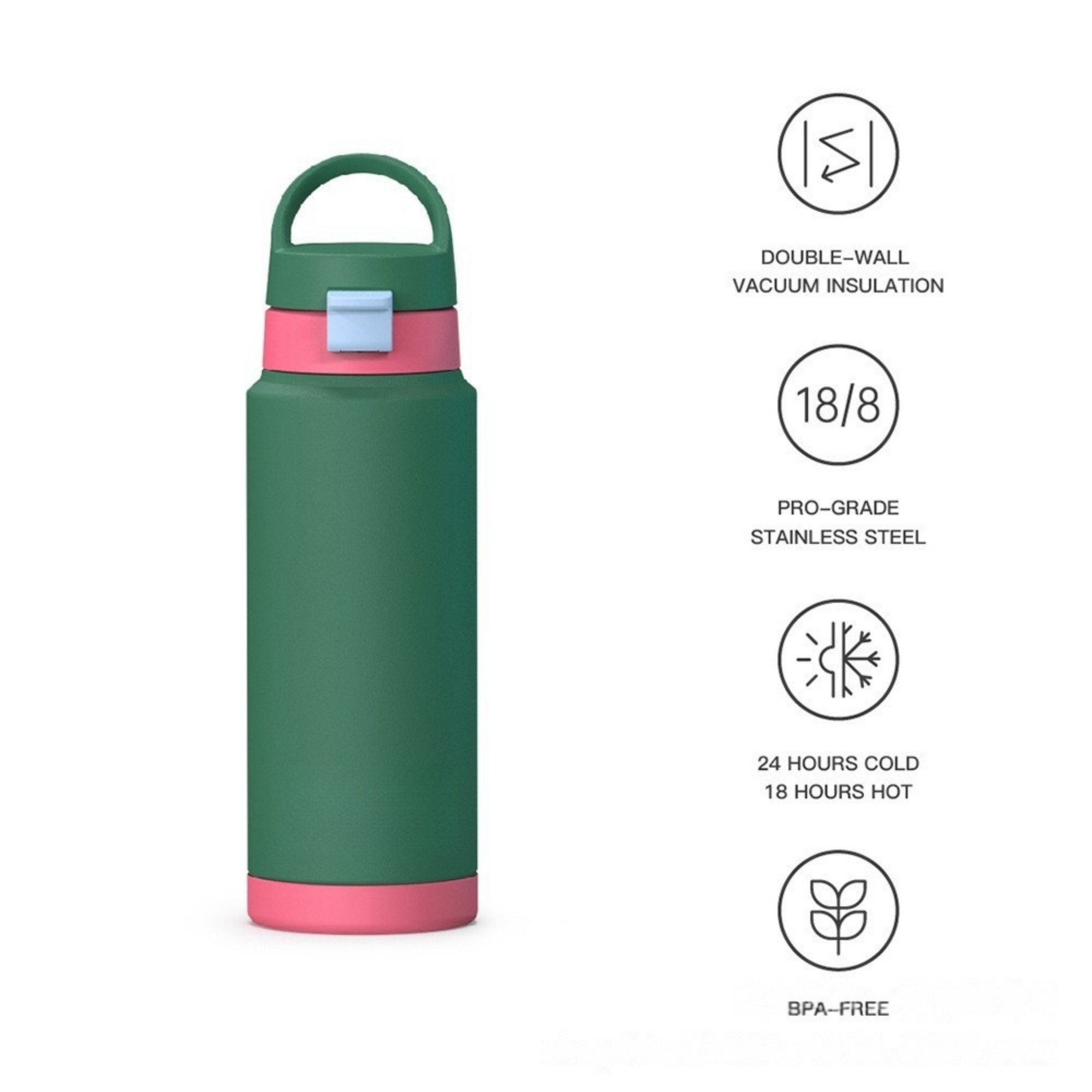 40 Oz Stainless Steel Insulated Water Bottle With Handle Item No#12329 - Image 3