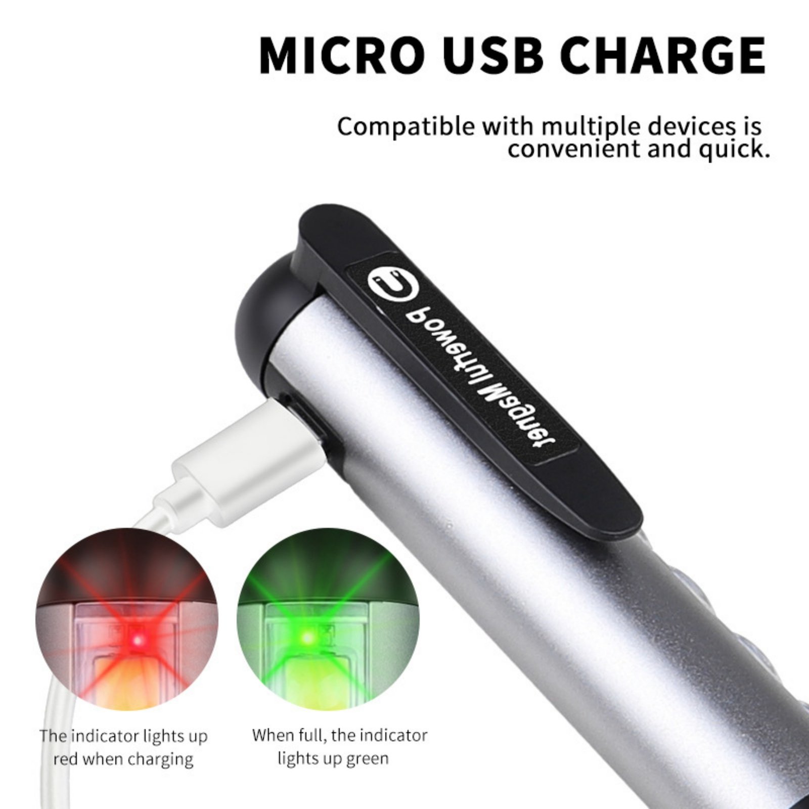 Rechargeable Pen Light Flashlight Item No#12359 - Image 4