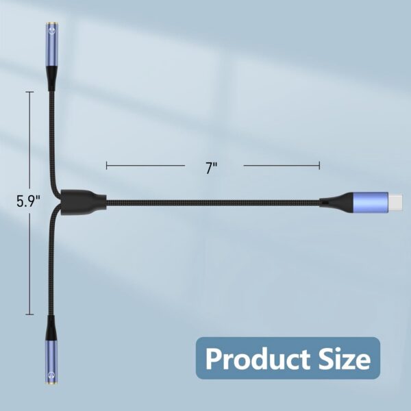Usb C To Two 3.5Mm Female Audio Adapter Item No#11647 - Image 3