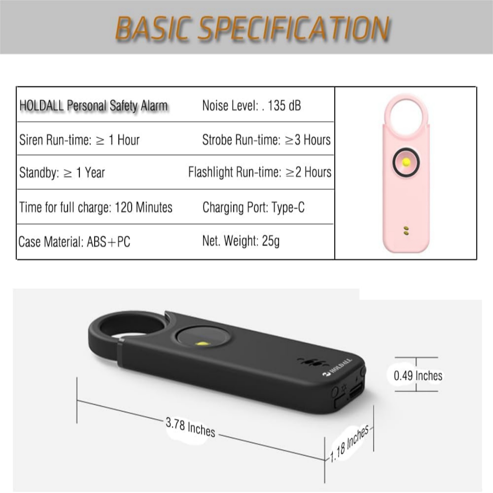 Rechargeable Emergency Safety Alarm Item No#11651 - Image 3