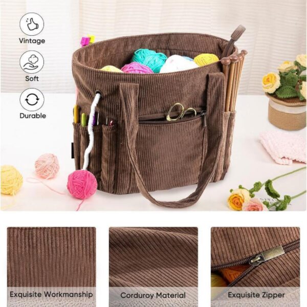 Corduroy Yarn Tote Bag Item No#12381 - Image 4