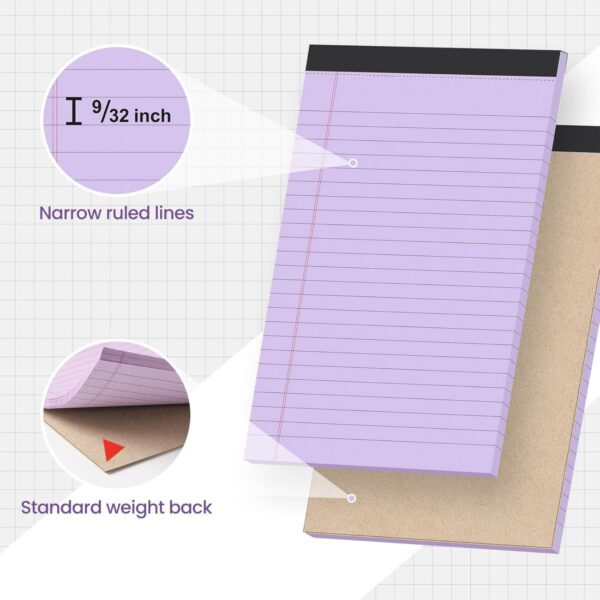 30 Sheets Colorful Narrow Ruled Pads Item No#12429 - Image 5
