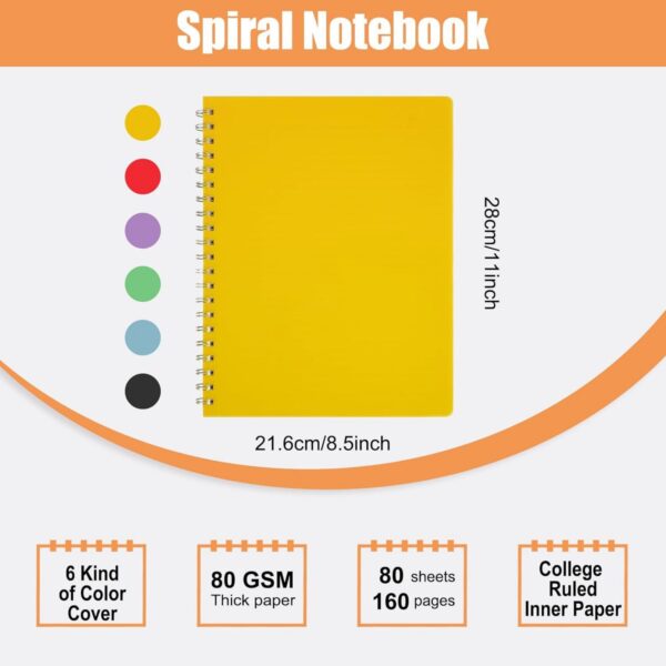 A4 80 Sheets College Ruled Notebook With Plastic Waterproof Cover Item No#12433 - Image 3